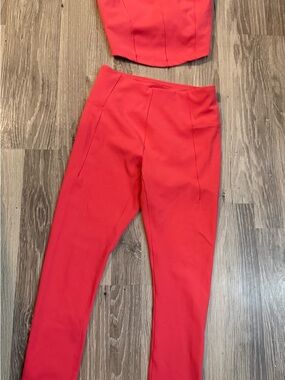 High-Rise Skinny Pants in Vibrant Red